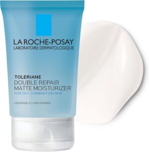 La Roche-Posay Toleriane Double Repair Matte Face Moisturizer, Daily Moisturizer For Oily Skin With Ceramide And Niacinamide For All Skin Tones, Oil Free, Non-Comedogenic, Available with SPF 30